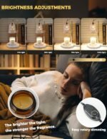 Candle Warmer Lamp with Timer Dimmable, Birthday Gifts for Women Mom, House Warming Gifts New Home Decor, Wax Melt Warmer for Jar Candles with 2 Bulbs, White Marble Base