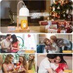 Candle Warmer Lamp with 3 Bulbs, Adjustable Height Dimmable Candle Warmer with Timer, Compatible with Large Jar Candles, Candle Lamp with Charming Gift Box Ribbon for Her\/Him(White)