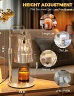 Gold Candle Warmer Lamp with Cycle Timer, Birthday Gifts for Women Mom Her, House Warming Gifts New Home Room Decor, Wax Melt Warmer for Jar Candles with 2 Bulbs
