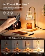 Candle Warmer Lamp with Timer & Dimmer - Mothers Day Gifts for Women Mom Her, Aesthetic Office Home Decor, Adjustable Height Wax Melter for Candle Jar & 3-Wick Candles (2 Bulbs Included)