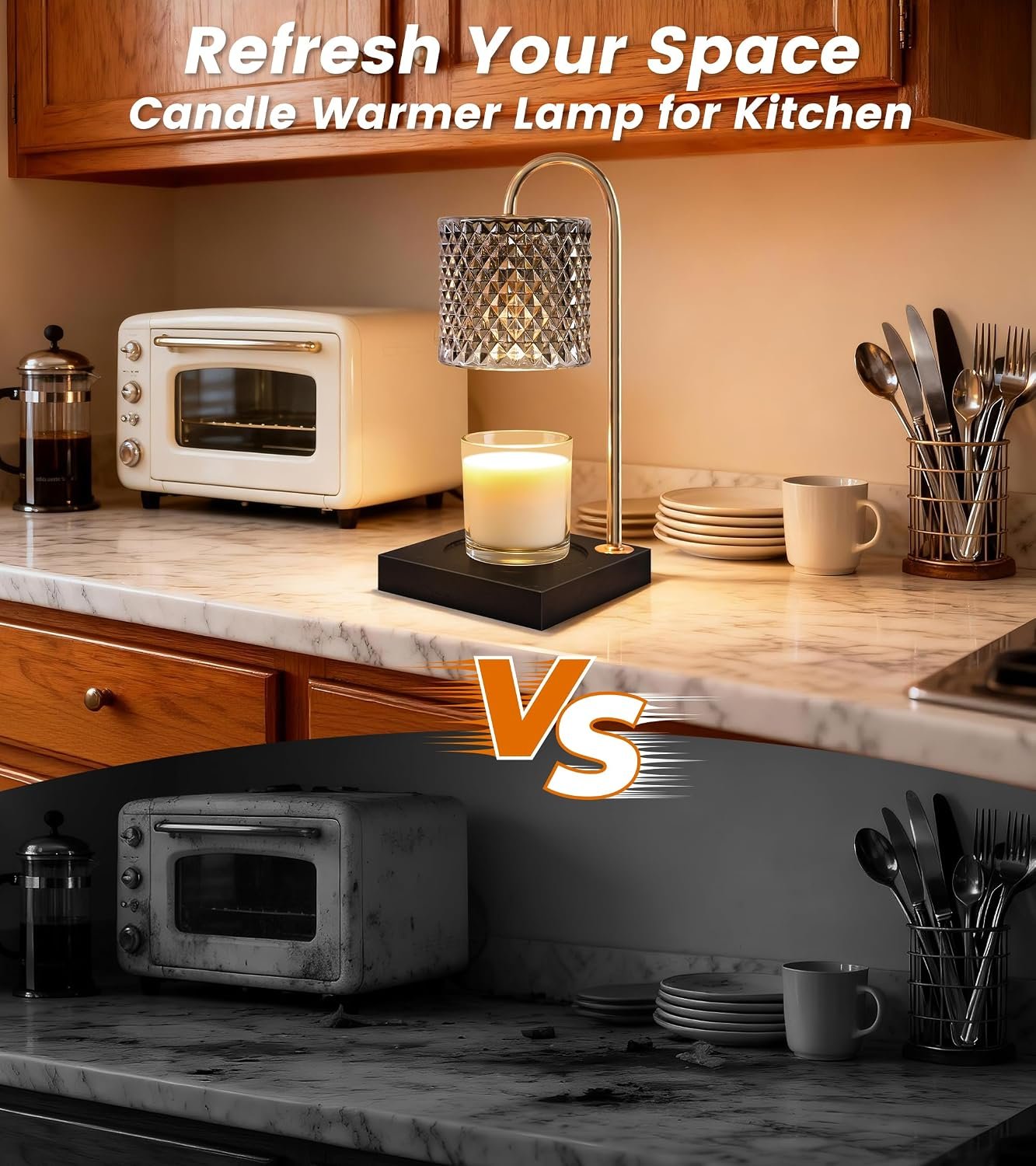 TigQiang Candle Warmer Lamp with Timer Dimmer, Birthday Gifts for Women Mom, House Warming Gifts, Elegant New Home Decor, Wax Warmer for Jar Candles, Heater Lamp for Scented Wax, Black Glass - Image 5