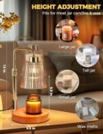 Gold Candle Warmer Lamp with Cycle Timer, Birthday Gifts for Women Mom Her, House Warming Gifts New Home Room Decor, Wax Melt Warmer for Jar Candles with 2 Bulbs