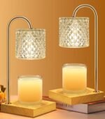 2 Pack Candle Warmer Lamp with Timer & Dimmer, Perfect Housewarming & Birthday Gifts for Women and Mom, Stylish Home Decor for Scented Wax & Jar Candles, Elegant Clear Glass Design