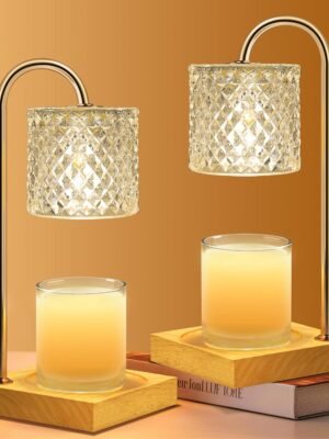 2 Pack Candle Warmer Lamp with Timer & Dimmer, Perfect Housewarming & Birthday Gifts for Women and Mom, Stylish Home Decor for Scented Wax & Jar Candles, Elegant Clear Glass Design